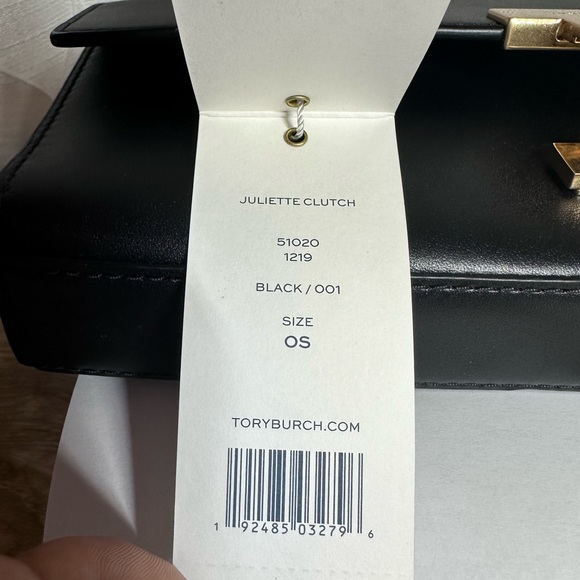 New Tory Burch Juliette Clutch Black Meridian . - Picture 3 of 8